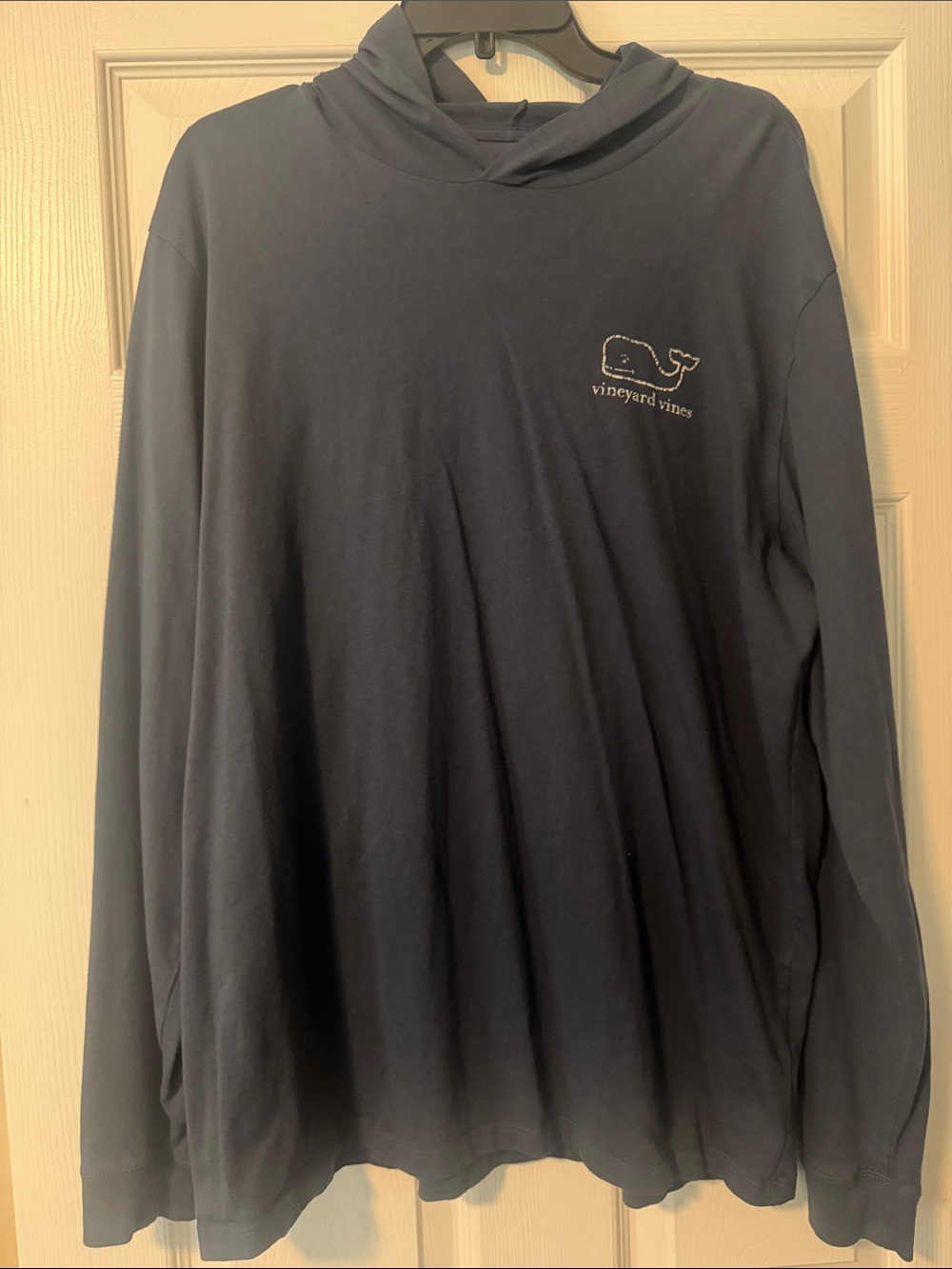 Vineyard Vines Navy Long-Sleeve Hoodie with Whale Logo